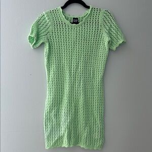 GAP green crochet knit mini dress